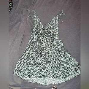 Reformation Green and White Floral Mini Dress